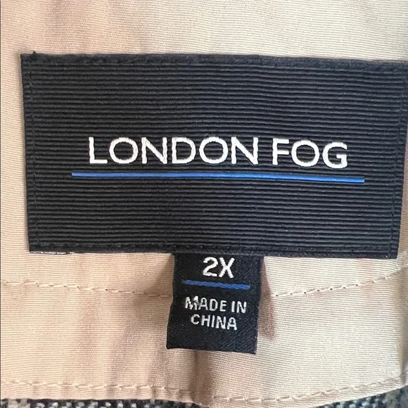 London Fog Tan Trench Coat 2X Double Breasted Belted Removable Plaid Liner Class - Picture 4 of 12